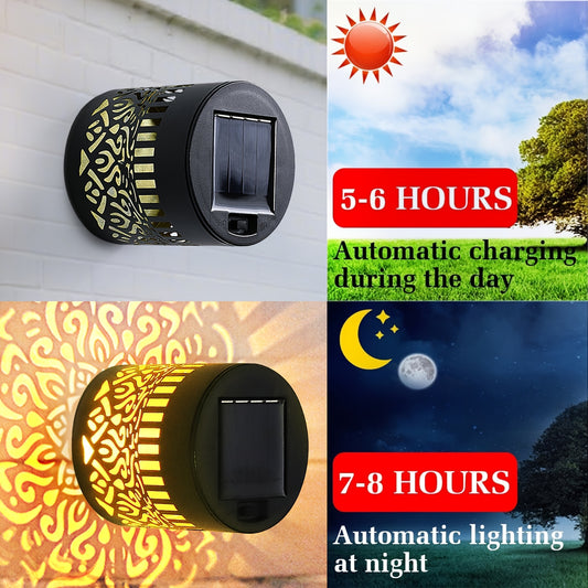 Solar Wall Lights IP65 Metal Outdoor Wall Theme Fence Lights Garden Backyard Decoration Outdoor Decor