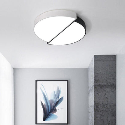 Led Round Ceiling Light Lamp Black White Combination Modern Minimalist Living Room Lamps Warm Romantic Bedroom 32cm 42cm 82cm