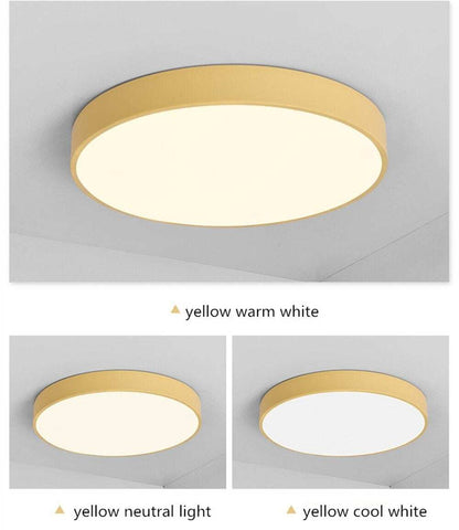 Modern Ceiling Light Round Macarons Lighting Iron Metal Acrylic Kitchen Bed Room Foyer LED Chip Lamp Decoration Light Fixture