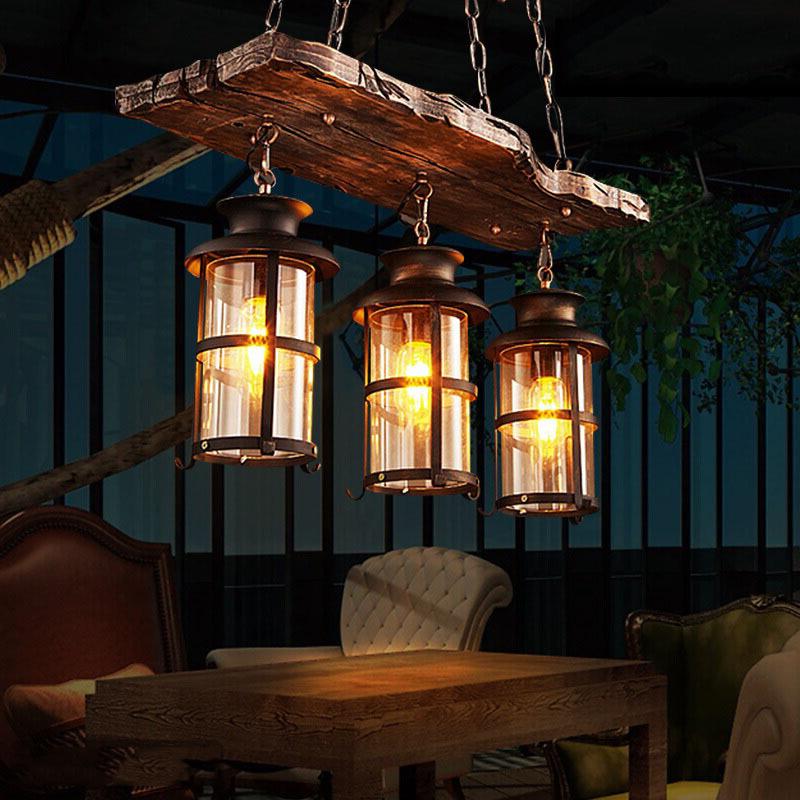American Retro Chandelier Solid Wood Lamps