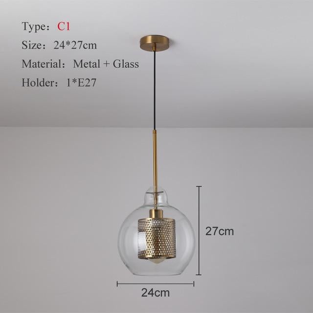 Loft Modern Pendant Light Glass Ball Hanging Lamp Kitchen Light Fixture Dining Hanglamp  Living Room Luminaire