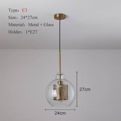 Loft Modern Pendant Light Glass Ball Hanging Lamp Kitchen Light Fixture Dining Hanglamp  Living Room Luminaire