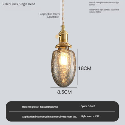 Vintage Edison Switch Pendant Light Crystal Glass Shade Loft Bar Hanging Ceiling Lamp For Kitchen Dining Room Bedroom Chandelier