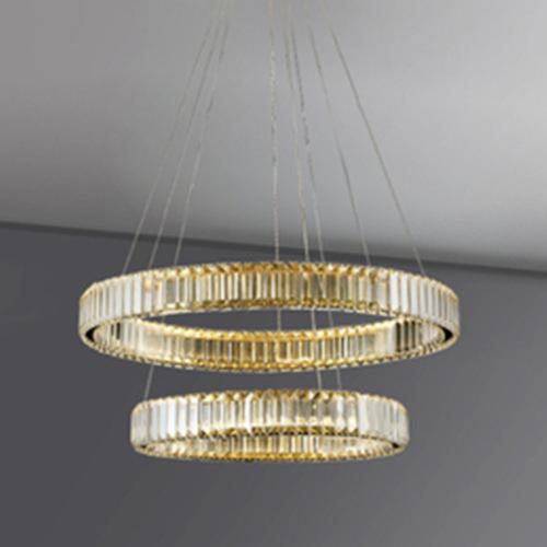 Stair Crystal Long Chandelier Rotating Ring Led Duplex Large Chandelier