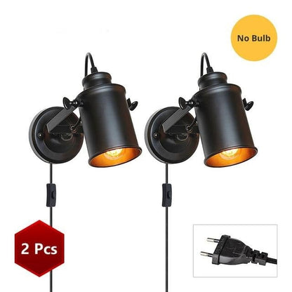 Vintage Wall Lamp Industrial light wall sconc,Plug with push button switch,Retro light wall,bedroom living room aisle lighting
