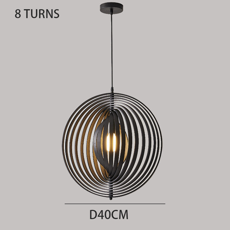 Rotating Moon Pendant Light Nordic Circular wood light dining table light Bedroom Bar Corridor Hanging Lamp