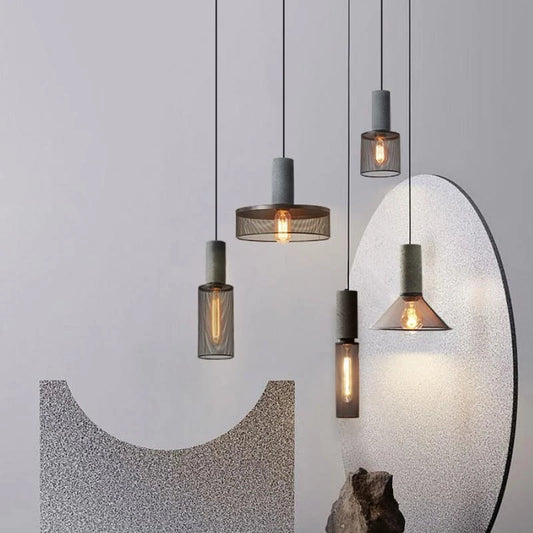 Retro LED Pendant Light Creative Cement Head Hanging Fixtures For Living Room Dining Room Bar Coffer Shop Restaurant Decor Lamps