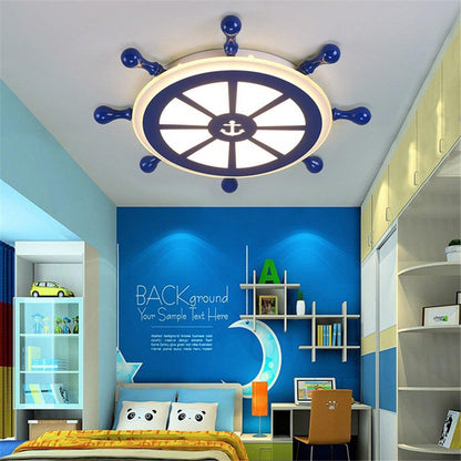 Novelty Kids Room The Rudder LED Lamp Europe Ceiling Light Modern Cartoon Light Boy Bedroom Shop Lighting Fixture