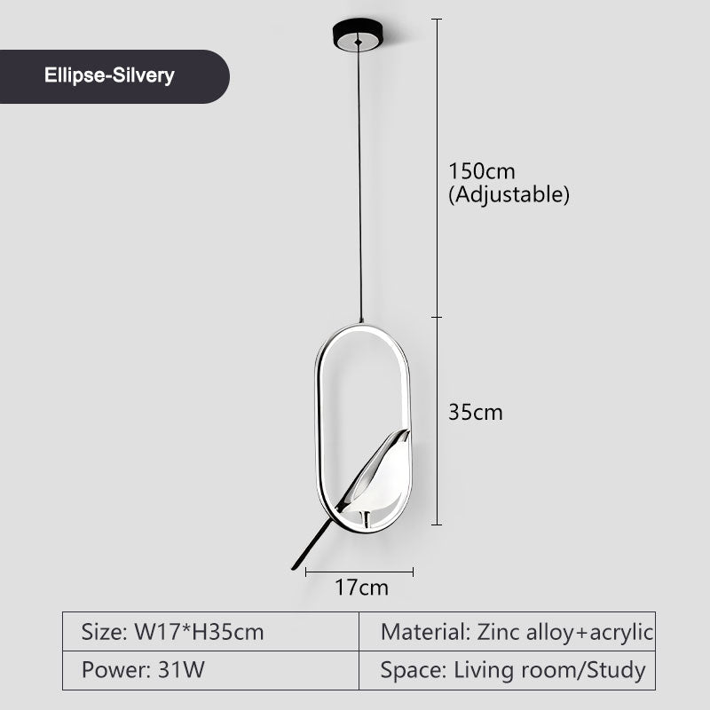 Magpie Bird LED Cord Pendant Lamps for Bedside Bedroom Indoor Chandelier Hanging Lamps Decor for Living Room Restaurant Lighting