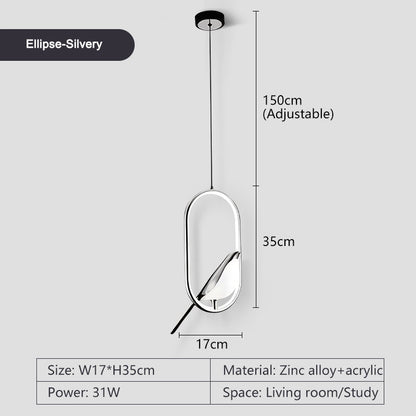Magpie Bird LED Cord Pendant Lamps for Bedside Bedroom Indoor Chandelier Hanging Lamps Decor for Living Room Restaurant Lighting