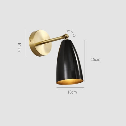 Nordic Copper Bedroom Wall Lamp Creative Modern Minimalist Stair Corridor Porch Living Room Dining Room Personality Copper Wall Lamp