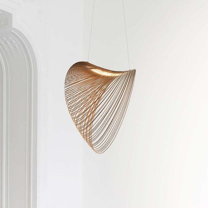 Simple Suspension Hollow Wooden Birch Chandelier