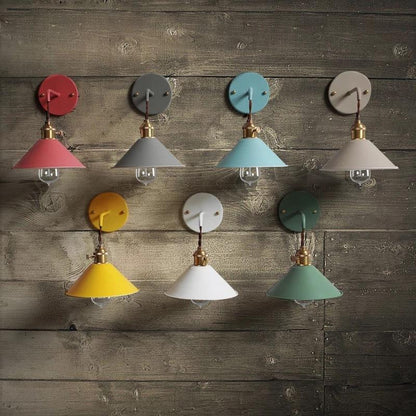 Copper Wall Lamp Nordic Lamp Macaron Wall Lamp Color Children's Room Bedside Lamp Creative Personality Wall Lamp