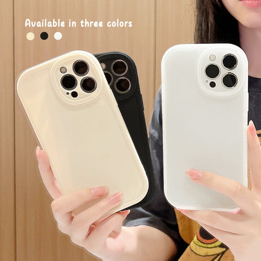 Minimalist Solid Color Translucent White Phone Case for IPhone17  16 15 Plus 14 13 12 11 Pro Max Satin Finish Protective Cover