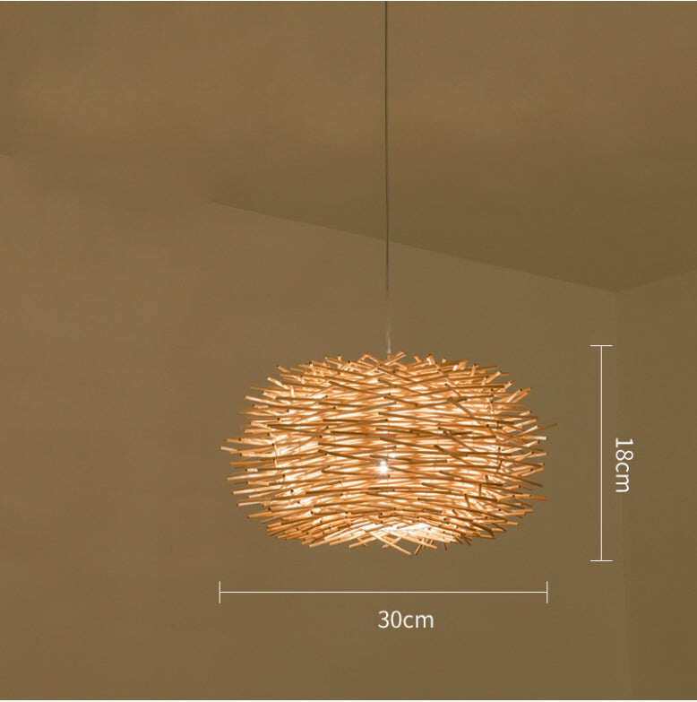 Bamboo Rattan Chandelier Restaurant Homestay Creative Bar Lamp