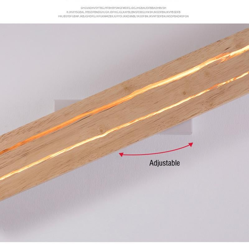 Wall Lamp Rotatable Rectangular Solid Wood Wall Lamp