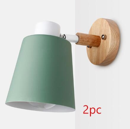wooden wall lights bedside wall lamp wall sconce modern wall light for bedroom Nordic macaroon 6 color steering head E27