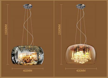 Modern Simple LED Living Room Restaurant Light In The Bedroom Villa Hotel Glass Cover Crystal Chandelier