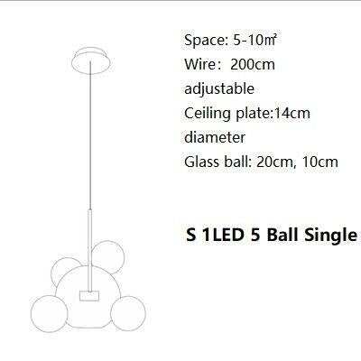 Bubble Lamp Globe Glass Hanging Lamps Dining Room Bubble Pendant Light Kitchen Hotel Glass Ball Suspension Lighting