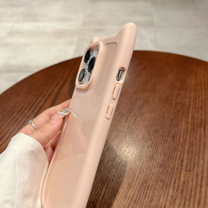 Cute Cartoon 3D Cat Ear Phone Case For iPhone 16 Plus 15 14 13 12 11 Pro Max Animal Design Matte Soft Silicone Protection Cover