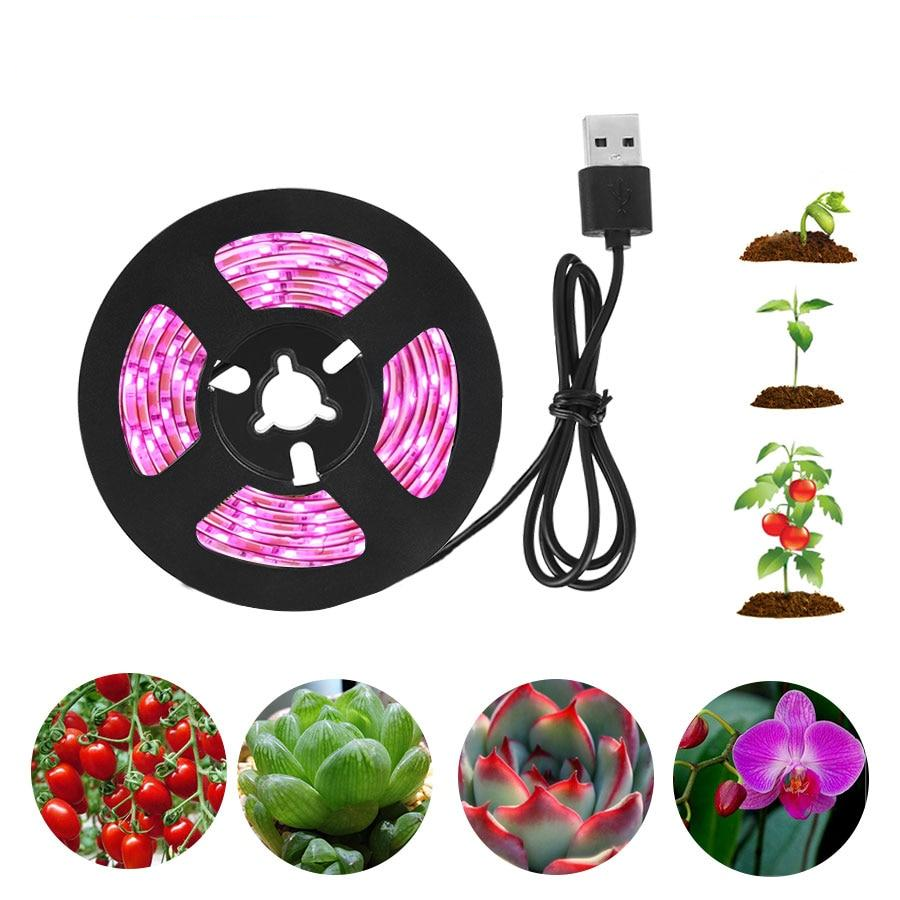 Full Spectrum LED Grow Light USB LED Strip fitolampy 1m 2m 3m Phyto Lamp For Plant Indoor Flower Seed Hydroponic Tent Grow Lamp