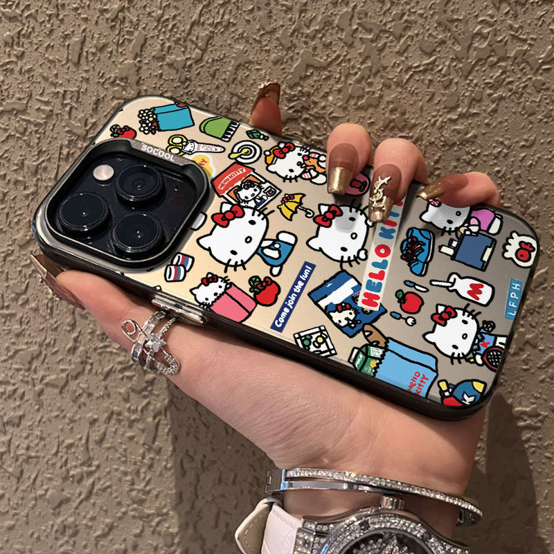 Cute Cartoon Sanrio Hello Kitty Cat Magsafe Wireless Charge Phone Case For iPhone 16 15 14 13 12 Pro Max Cover