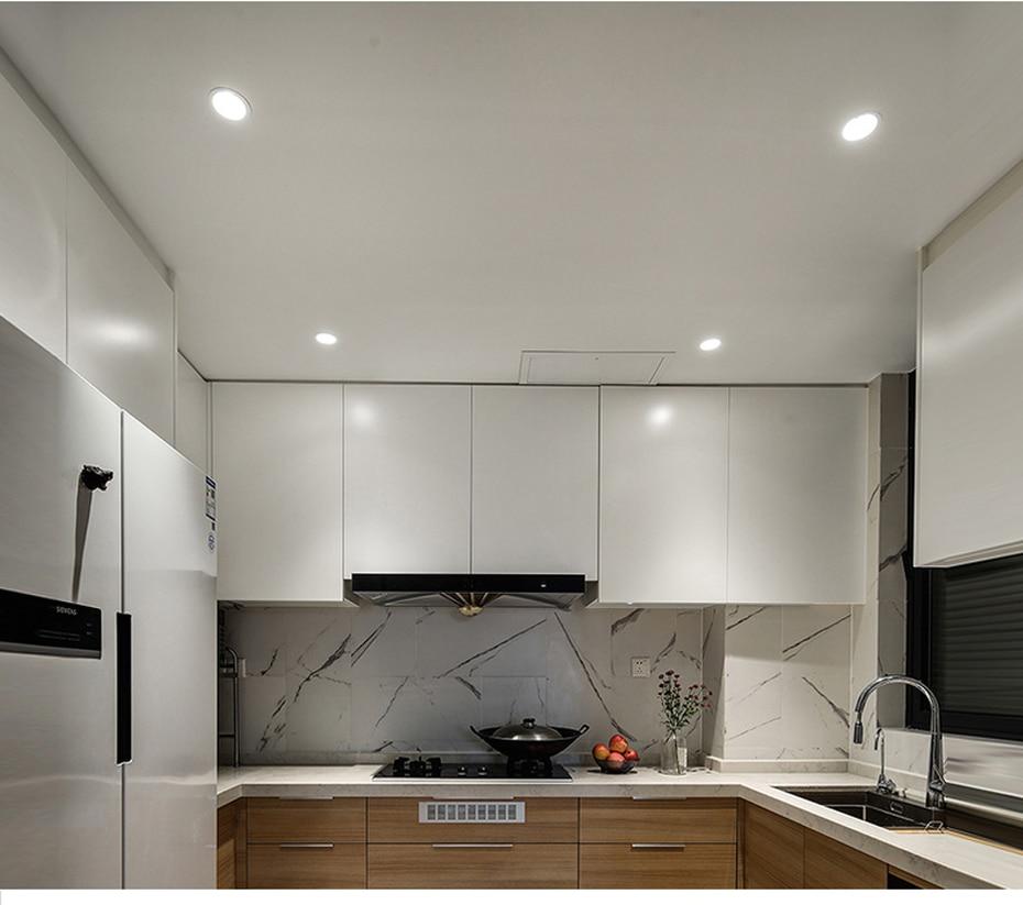 Ultra Thin Downlight Aluminum Recessed Led Downlight Silver White-Silver 3W 5W 7W 9W AC220V Led Ceiling Lamp Spot Led Lighting