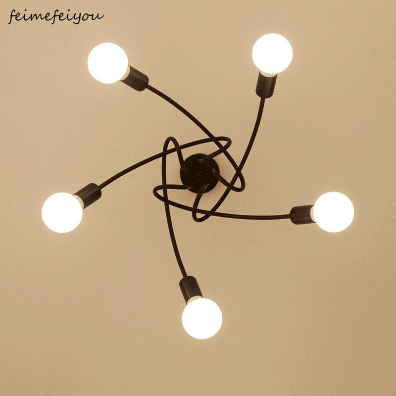 Modern Ceiling Lights Living Room Bedroom Dining Room Lamp Nordic Simple Style Iron Metal Spray Painting Process Black White Red