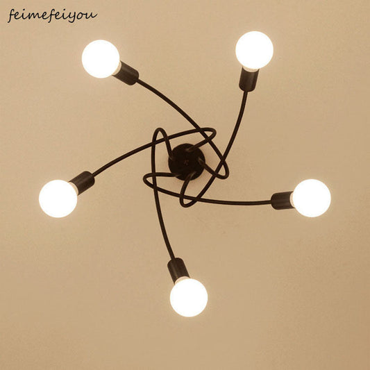 Modern Ceiling Lights Living Room Bedroom Dining Room Lamp Nordic Simple Style Iron Metal Spray Painting Process Black White Red