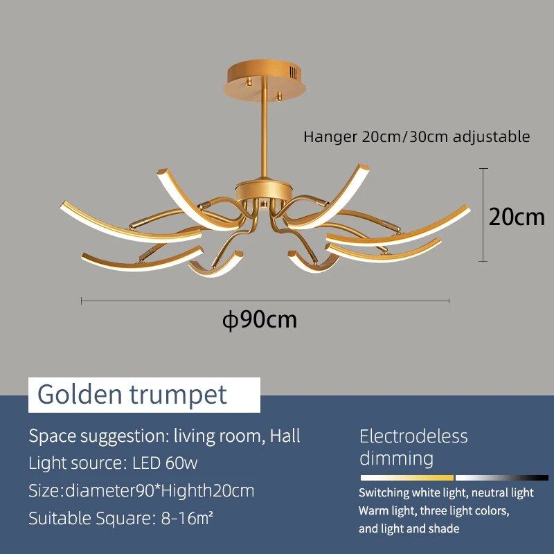 MDWELL Matte Black/White Finished Modern Led Ceiling Lights for living room bedroom study room Adjustable New Led Ceiling Lamp