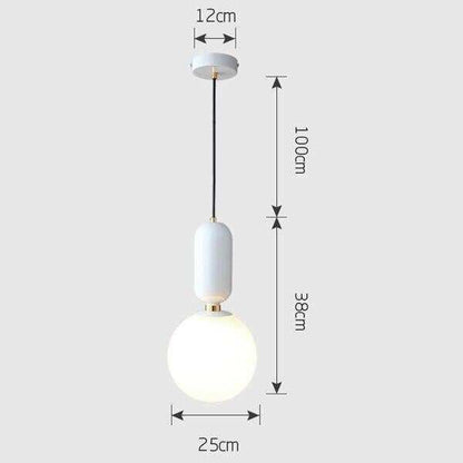 Nordic LED Pendant Lights Frosted Glass Industrial Handin Pendant Lamp Modern Bedroom Hanglamp Living Room Suspension Luminaire