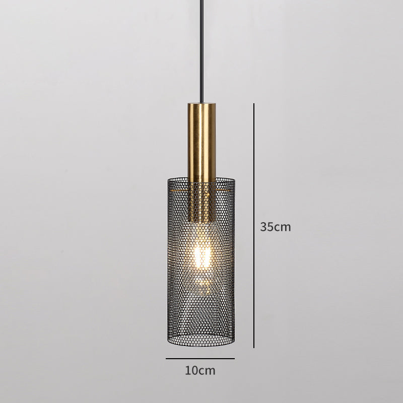 Islands Lighting Black White Pendant Lights Bedside Lamp Nordic Mesh Lampshade Pendant Lights Indoor Lighting Home Decor Kitchen
