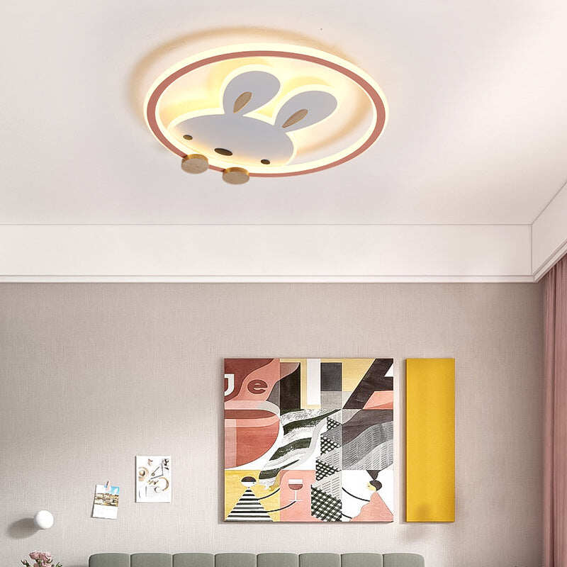 Light In The Bedroom Simple Modern Creative Cartoon Bunny Princess Room Lamp Led Ceiling Lamp