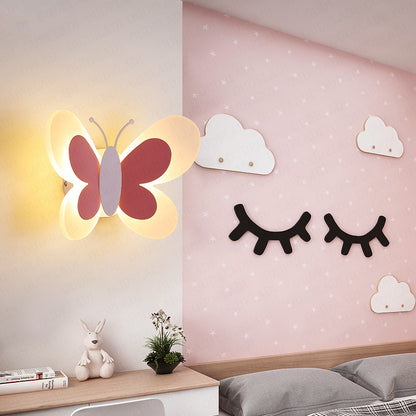 Butterfly Girl Room Lamp Creative Cartoon Children Energy-saving Boy Lamp Wall Lamp