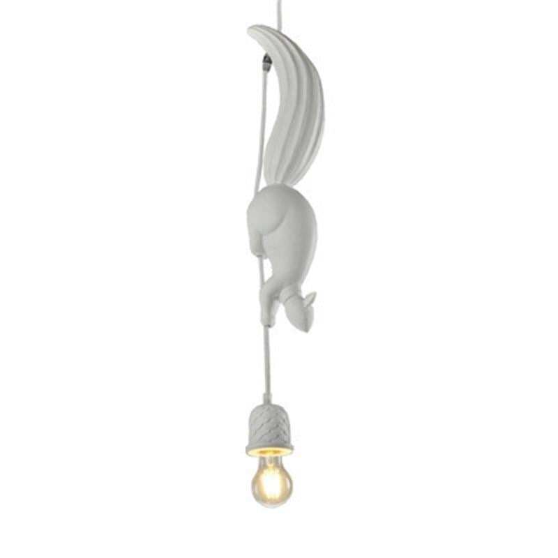 LED Hanglamp Squirrel Shape Nordic Creative Hanging Pendant Light Lamp For Dining Room Living Room Kids Room Pink Blue White E27