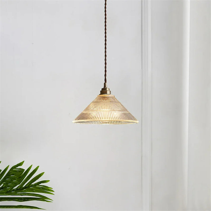 LED French glass chandelier for bedside, bar, dining room minimalist home decoration, pendant wire 1.5M