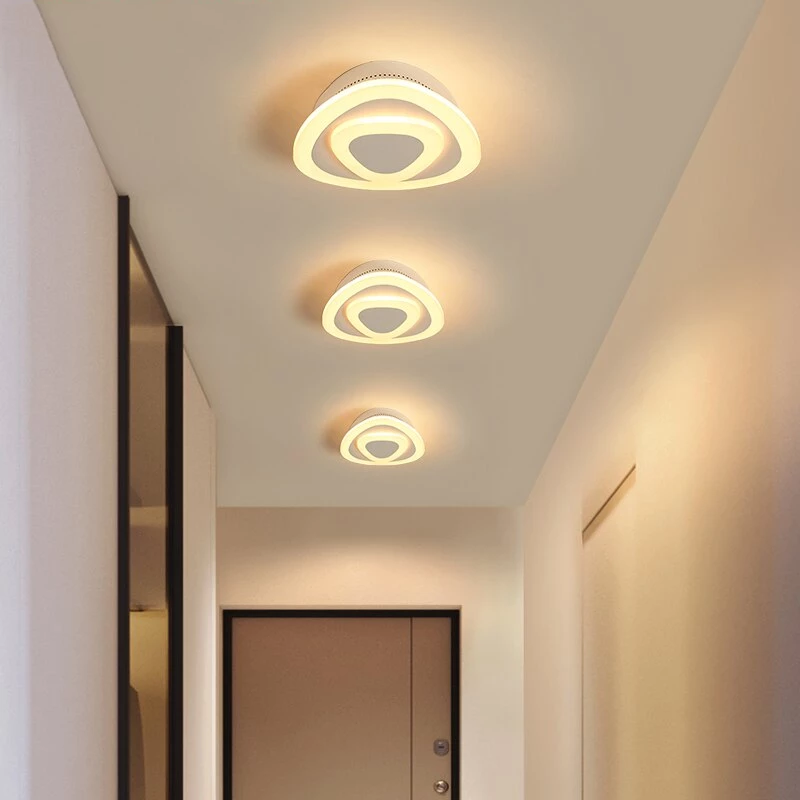 Modern Led Ceiling Lights Dimmable Triangle Art Ceiling Light For Living Room Corridor Hallway White Bedroom Lamp Home Decor