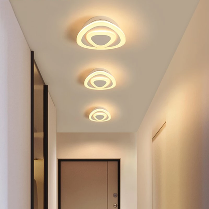 Modern Led Ceiling Lights Dimmable Triangle Art Ceiling Light For Living Room Corridor Hallway White Bedroom Lamp Home Decor