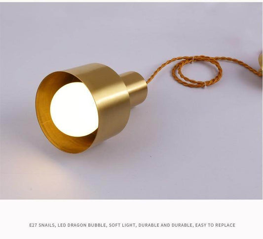 Copper Pendant Light Dining Room Kitchen Island LED Brass Hanging Lamp Kitchen Lighting Fixture Loft Bedside Hanglamp