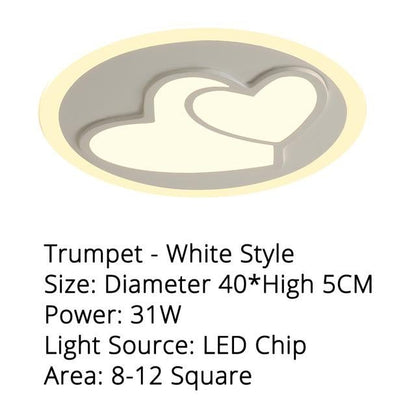 Acrylic Modern Led Ceiling Lights Pink Heart Shape  For Living Room Bedroom Dining Room Home Ceiling Lamp Lighting
