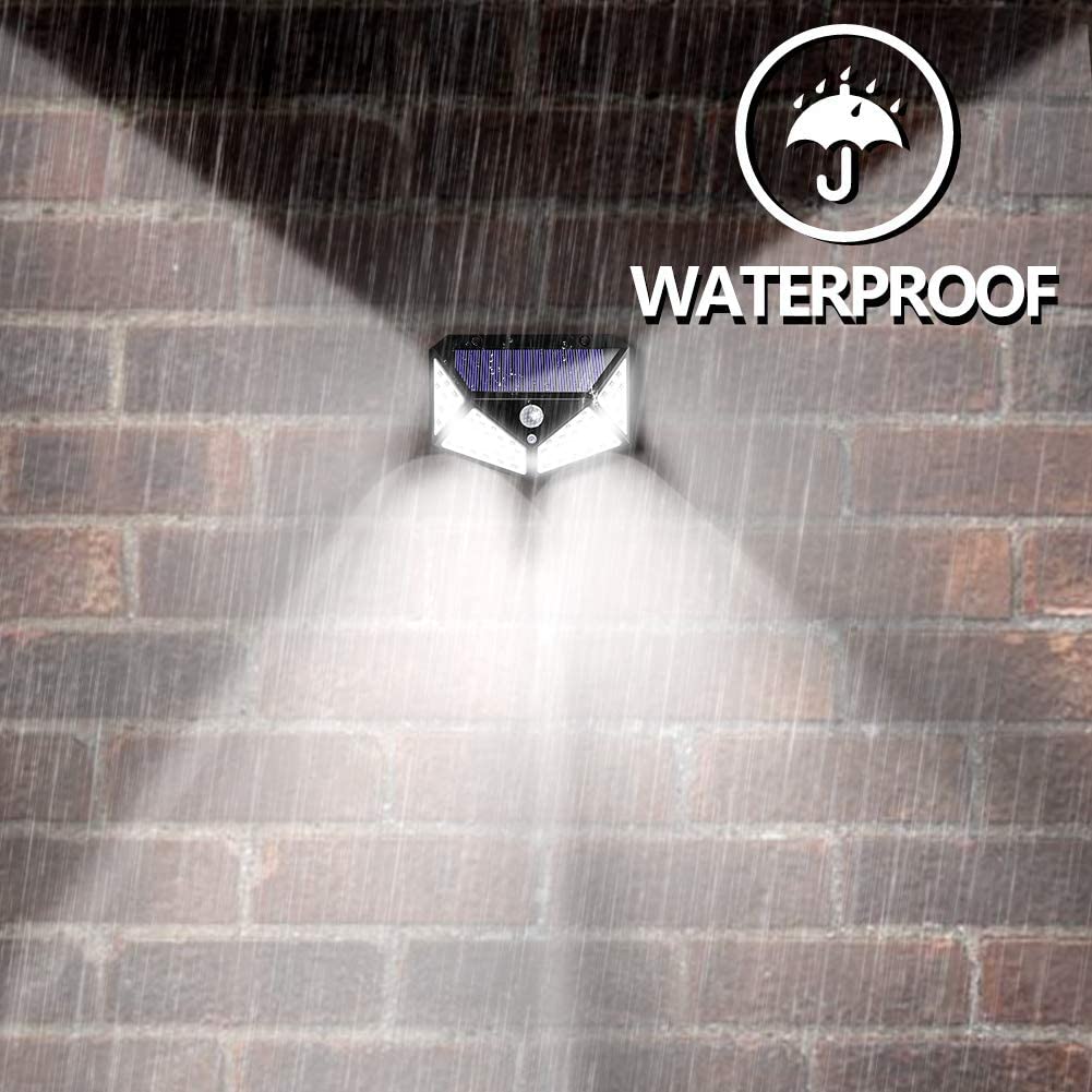 100 LED Solar Light Outdoor Solar Lamp Powered Sunlight 3 Modes PIR Motion Sensor for Garden Decoration Wall Street