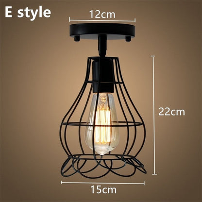 Modern Led Ceiling Lights Adjustable Angle Iron Cage Loft Bulb Ceiling Lamps E27 Industrial Indoor Lighting ZXD0004