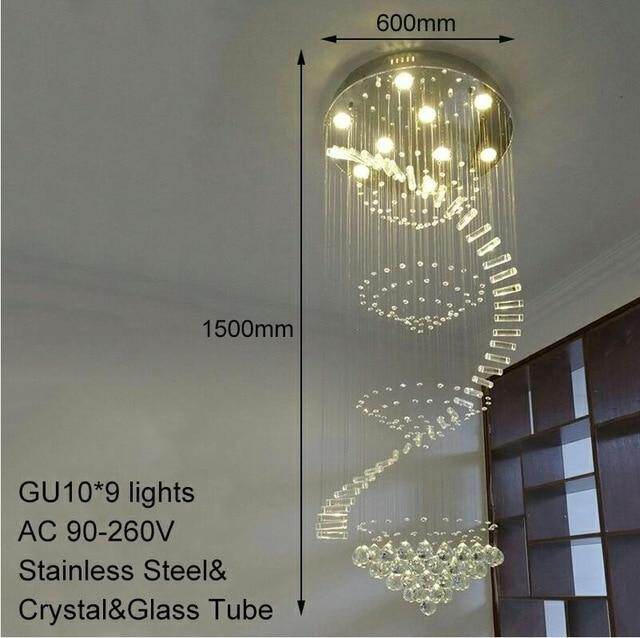 Modern Crystal Loft Traditional Chandelier Art Deco With GU10 9 Lights For Living Room Bedroom Hotel Lobby Restaurant Store Bar
