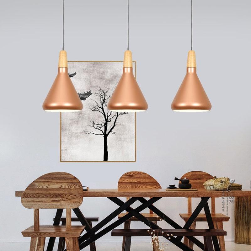 Creative restaurant living room solid wood chandelier dining table bedroom bedside aisle balcony Nordic simple aluminum chandeli