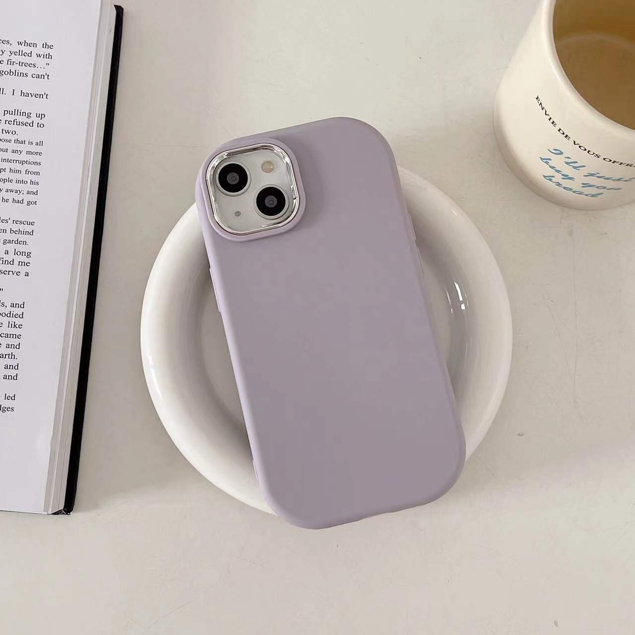 Ellipse Plating Lens Frame Solid Color Phone Case For iPhone 17 16 Pro Max 15 14 Plus 13 12 11 Shockproof Silicone Back Cover