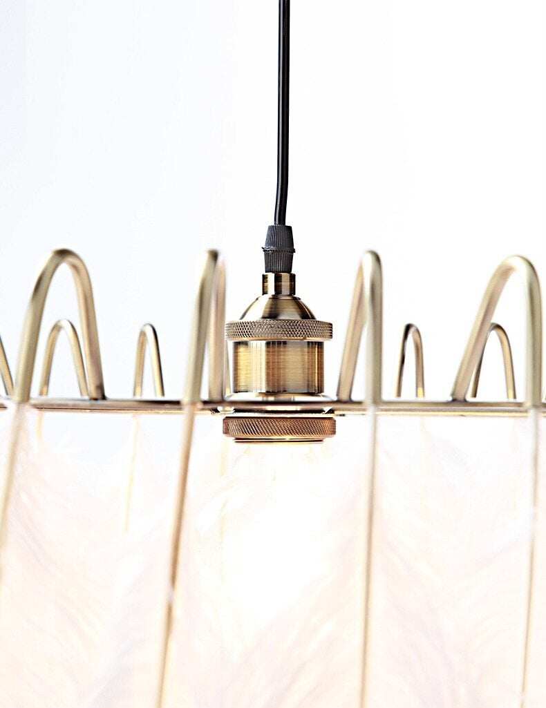 Feather Lamp Modern Nordic  Fairy Feather Chandelier Lamp Loft Pendant Lamp Lights Living Suspension Lighting Fixtures