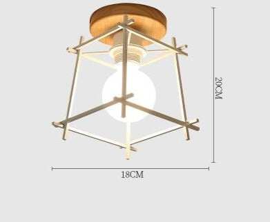 E27 5W Iron Ceiling Lamp Shade Pendant Light Covers and Shades Triangle Metal Ceiling Lamp