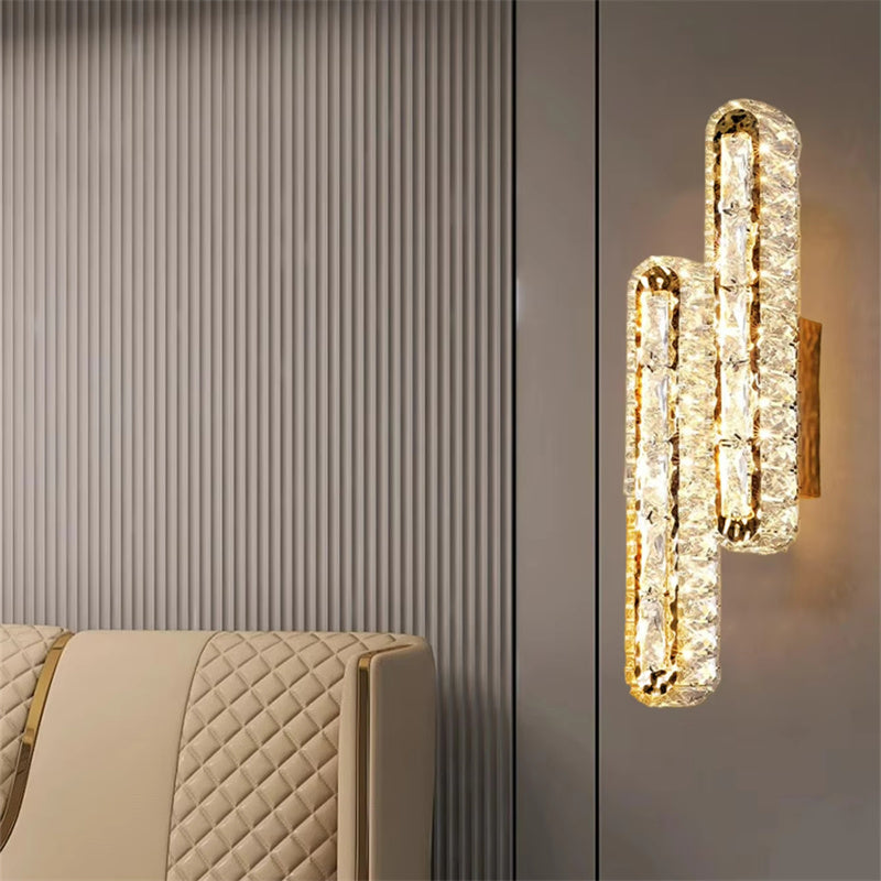 Wall Lamp Crystals Strip Interior Wall Light for Living Room Background Bedside Corridor Decoration Wall