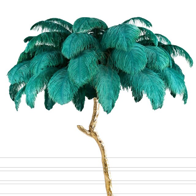 Modern Ostrich Feather Living Room LED Floor Lamps Living Room Bedroom Modern Interior Lighting Decor Floor Light Standing Lamp