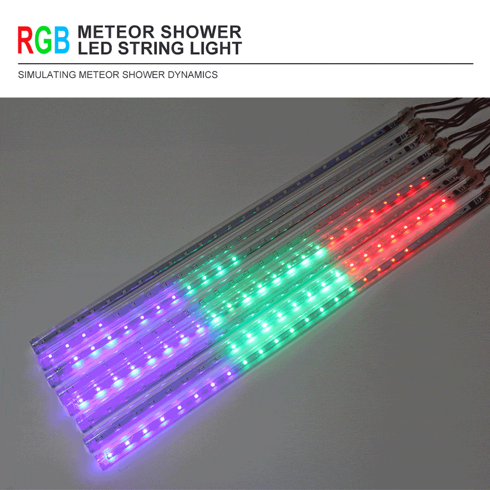 30cm 50cm 8 Tubes Waterproof Meteor Shower Rain LED String Lights Outdoor Christmas Decoration for Home Tree EU/US Plug